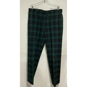Pendleton Wool Pants Green & Blue Black Plaid Ska Reggae Punk hipster Y2K  Sz 34